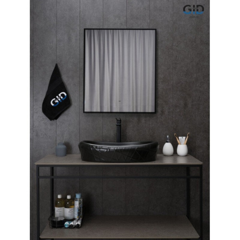 Раковина Gid Creativo Bm777 53357, 60 см, фаянс, черная матовая