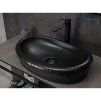 Раковина Gid Creativo Bm777 53357, 60 см, фаянс, черная матовая