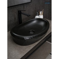 Раковина Gid Creativo Bm777 53357, 60 см, фаянс, черная матовая