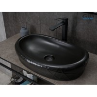 Раковина Gid Creativo Bm777 53357, 60 см, фаянс, черная матовая