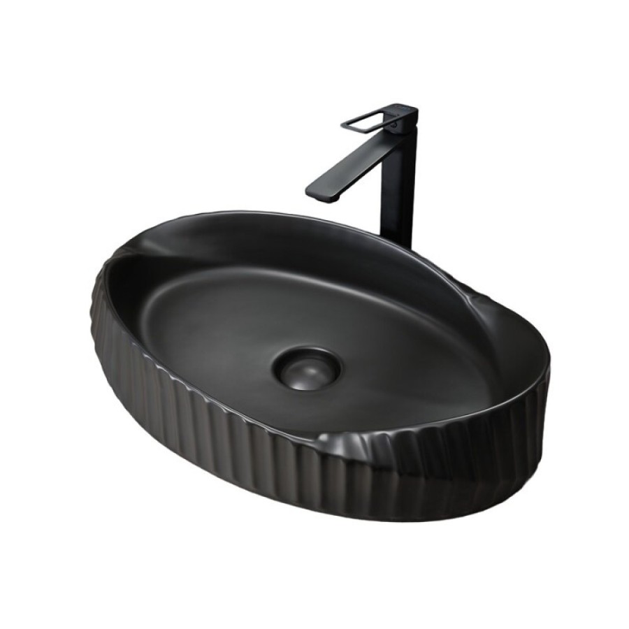 Раковина Gid Creativo Bm888 53358, 60 см, фаянс, черная матовая