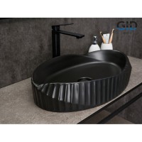 Раковина Gid Creativo Bm888 53358, 60 см, фаянс, черная матовая