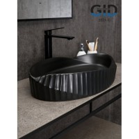 Раковина Gid Creativo Bm888 53358, 60 см, фаянс, черная матовая
