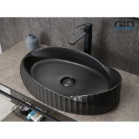 Раковина Gid Creativo Bm888 53358, 60 см, фаянс, черная матовая