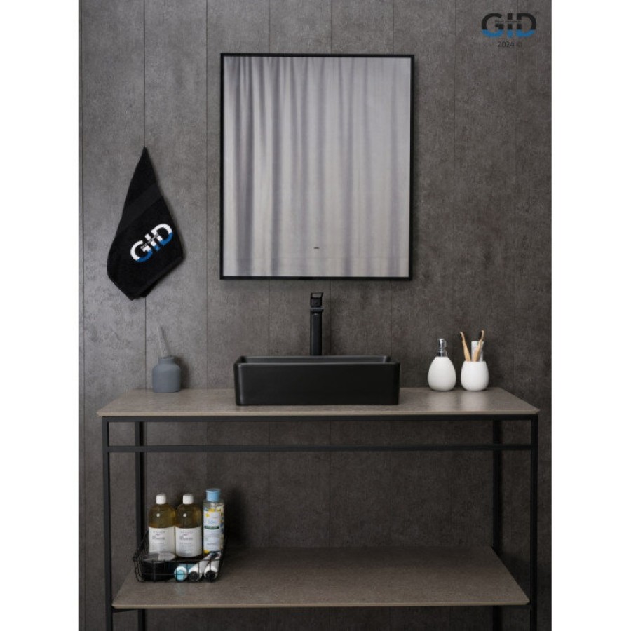 Раковина Gid Geometrico Bm1104 53359, 46 см, фаянс, черный матовый