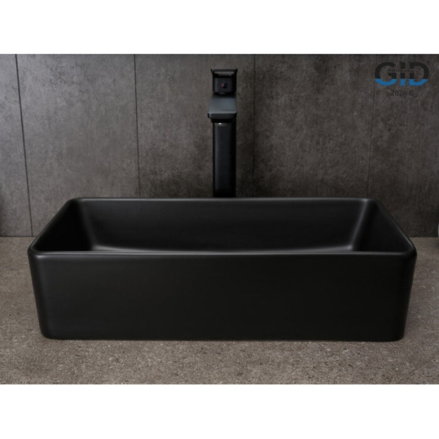 Раковина Gid Geometrico Bm1104 53359, 46 см, фаянс, черный матовый