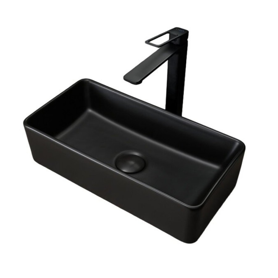 Раковина Gid Geometrico Bm1104 53359, 46 см, фаянс, черный матовый