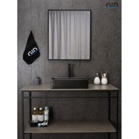 Раковина Gid Geometrico Bm1204 53360, 45 см, фаянс, черная матовая
