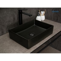 Раковина Gid Geometrico Bm1204 53360, 45 см, фаянс, черная матовая