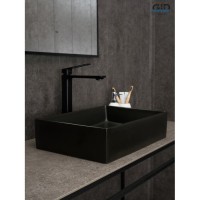 Раковина Gid Geometrico Bm1204 53360, 45 см, фаянс, черная матовая