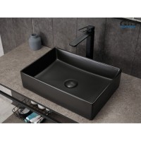 Раковина Gid Geometrico Bm1204 53360, 45 см, фаянс, черная матовая