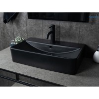 Раковина Gid Geometrico Bm1344 53361, 61 см, фаянс, черная матовая