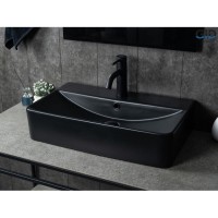 Раковина Gid Geometrico Bm1344 53361, 61 см, фаянс, черная матовая