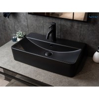 Раковина Gid Geometrico Bm1344 53361, 61 см, фаянс, черная матовая
