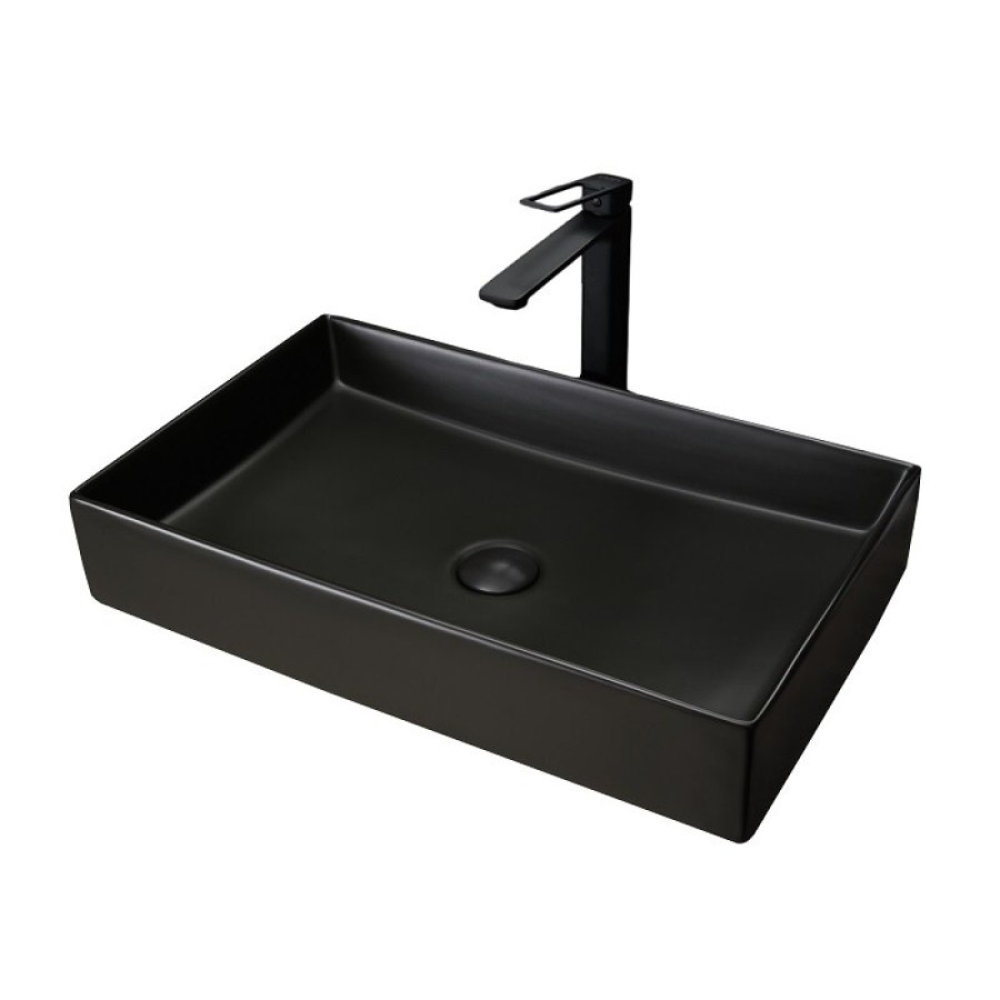 Раковина Gid Geometrico Bm9496 53363, 60 см, фаянс, черная матовая