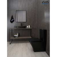 Раковина Gid Geometrico Bm9550 53364, 50 см, фаянс, черная матовая