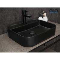 Раковина Gid Geometrico Bm9550 53364, 50 см, фаянс, черная матовая