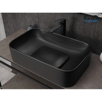 Раковина Gid Geometrico Bm9598 53365, 61 см, фаянс, черная матовая