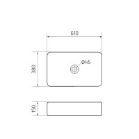 Раковина Gid Geometrico Bm9599 53366, 61 см, фаянс, черная матовая