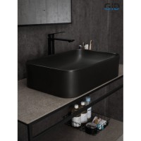 Раковина Gid Geometrico Bm9599 53366, 61 см, фаянс, черная матовая