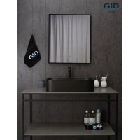 Раковина Gid Geometrico Bm9599 53366, 61 см, фаянс, черная матовая