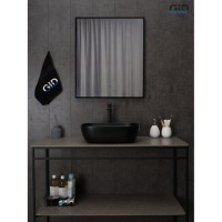 Раковина Gid Geometrico Bm1333 53367, 46 см, фаянс, черная матовая