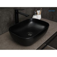 Раковина Gid Geometrico Bm1333 53367, 46 см, фаянс, черная матовая