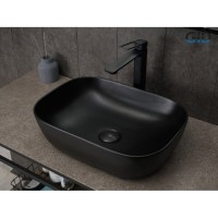 Раковина Gid Geometrico Bm1333 53367, 46 см, фаянс, черная матовая