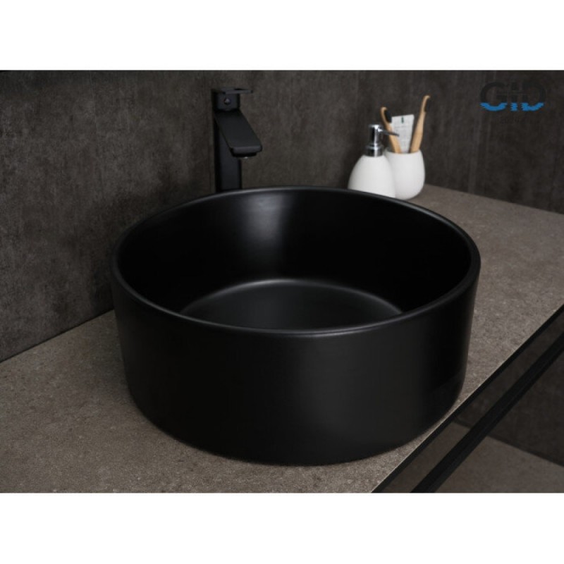 Раковина Gid Esfera Bm9011 53368, 40 см, фаянс, черная матовая