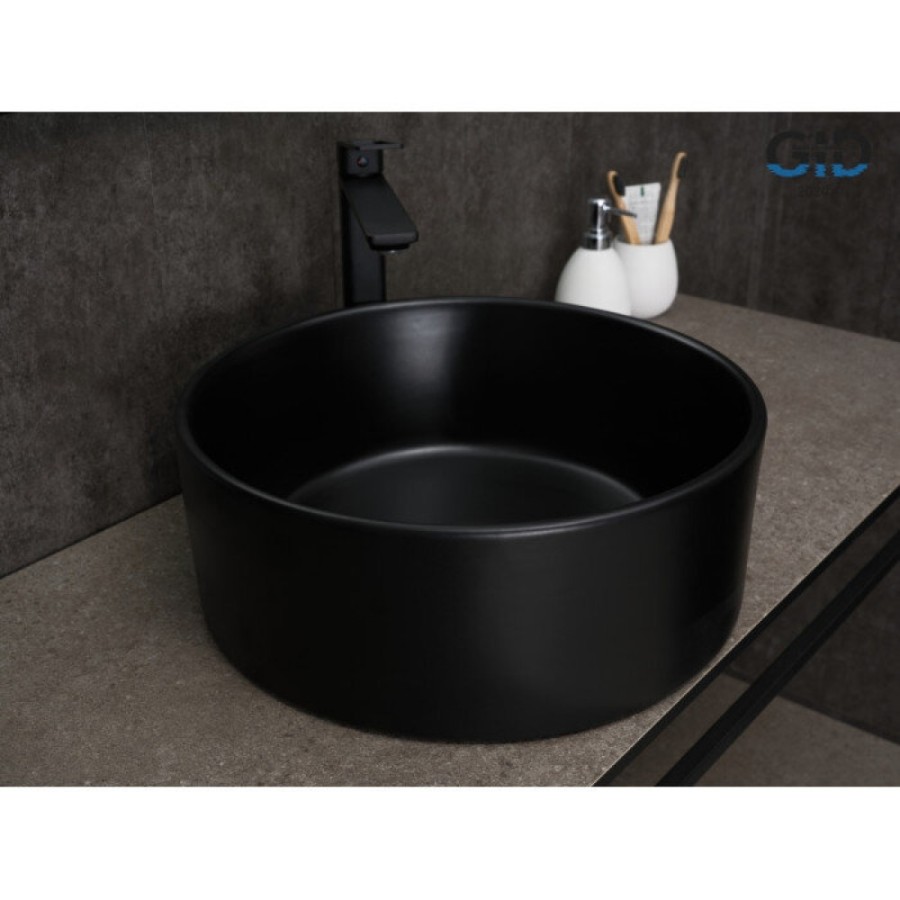 Раковина Gid Esfera Bm9011 53368, 40 см, фаянс, черная матовая