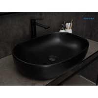 Раковина Gid Lago Bm9026a 53369, 60 см, фаянс, черная матовая