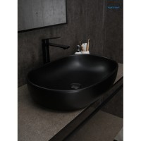 Раковина Gid Lago Bm9026a 53369, 60 см, фаянс, черная матовая