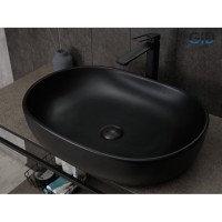 Раковина Gid Lago Bm9026a 53369, 60 см, фаянс, черная матовая