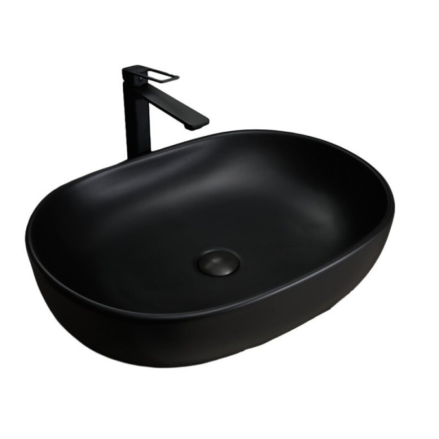 Раковина Gid Lago Bm9026a 53369, 60 см, фаянс, черная матовая