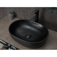 Раковина Gid Lago Bm9026b 53370, 48 см, фаянс, черная матовая