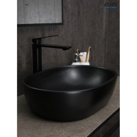 Раковина Gid Lago Bm9026b 53370, 48 см, фаянс, черная матовая