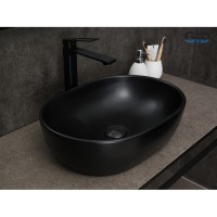 Раковина Gid Lago Bm9026b 53370, 48 см, фаянс, черная матовая