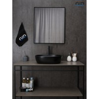Раковина Gid Lago Bm9026b 53370, 48 см, фаянс, черная матовая