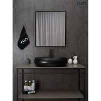 Раковина Gid Lago Bm9030a 53371, 60 см, фаянс, черная матовая