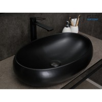 Раковина Gid Lago Bm9030a 53371, 60 см, фаянс, черная матовая