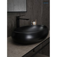 Раковина Gid Lago Bm9030a 53371, 60 см, фаянс, черная матовая