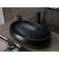 Раковина Gid Lago Bm9030a 53371, 60 см, фаянс, черная матовая