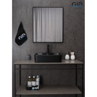 Раковина Gid Geometrico Bm9091 53373, 48 см, фаянс, черная матовая