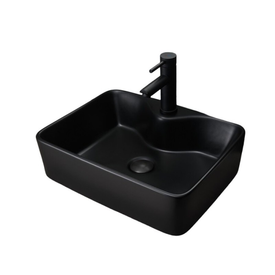 Раковина Gid Geometrico Bm9091 53373, 48 см, фаянс, черная матовая