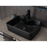Раковина Gid Geometrico Bm9091 53373, 48 см, фаянс, черная матовая
