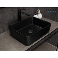 Раковина Gid Geometrico Bm9103 53374, 48 см, фаянс, черная матовая