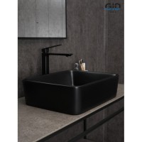Раковина Gid Geometrico Bm9103 53374, 48 см, фаянс, черная матовая