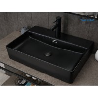 Раковина Gid Geometrico Bm9256 53375, 60 см, фаянс, черная матовая