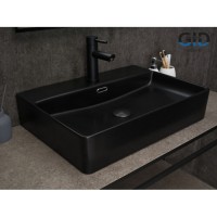 Раковина Gid Geometrico Bm9256 53375, 60 см, фаянс, черная матовая