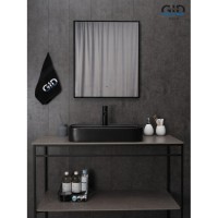 Раковина Gid Geometrico Bm9660 53376, 60 см, фаянс, черная матовая